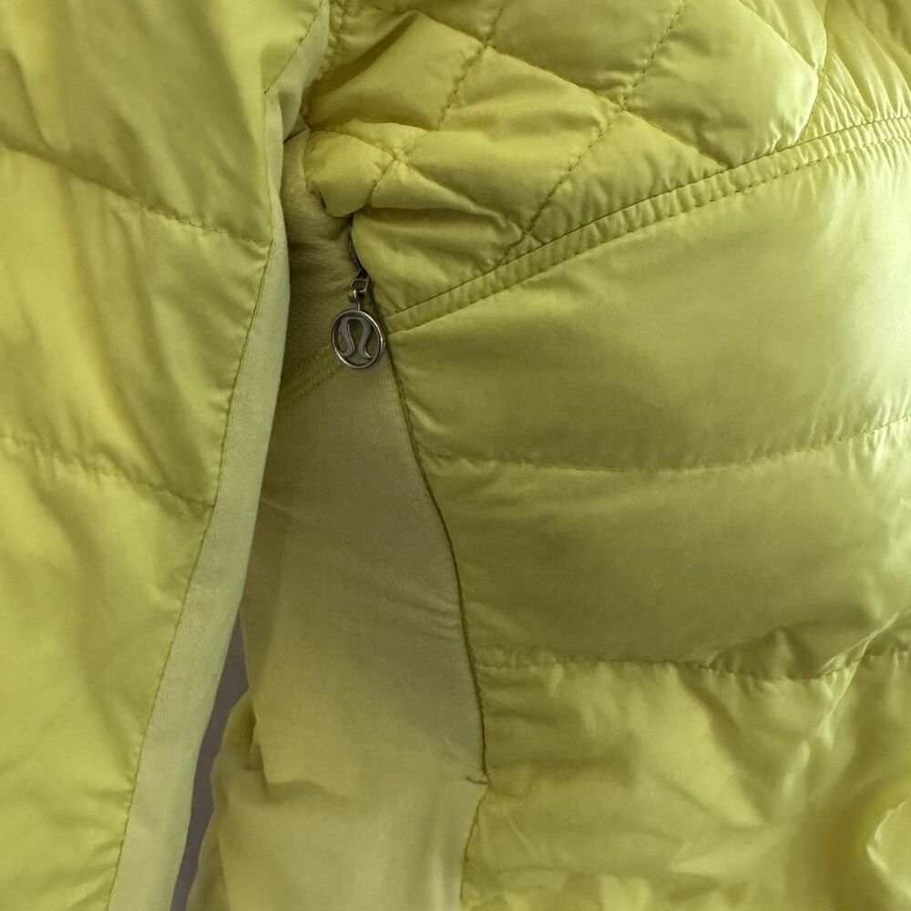 Lululemon 🍋What The Fluff Goose Down Jacket Puffer Size 4 Yellow Pullover - Picture 3 of 8